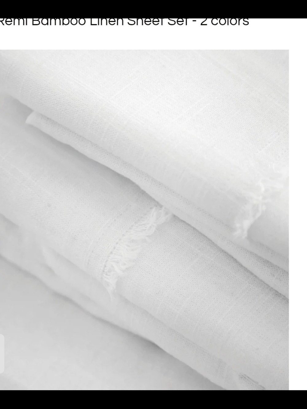 Pom Pom at Home White Linen Sheet Set - Crisp White Bedding. New Without Tags